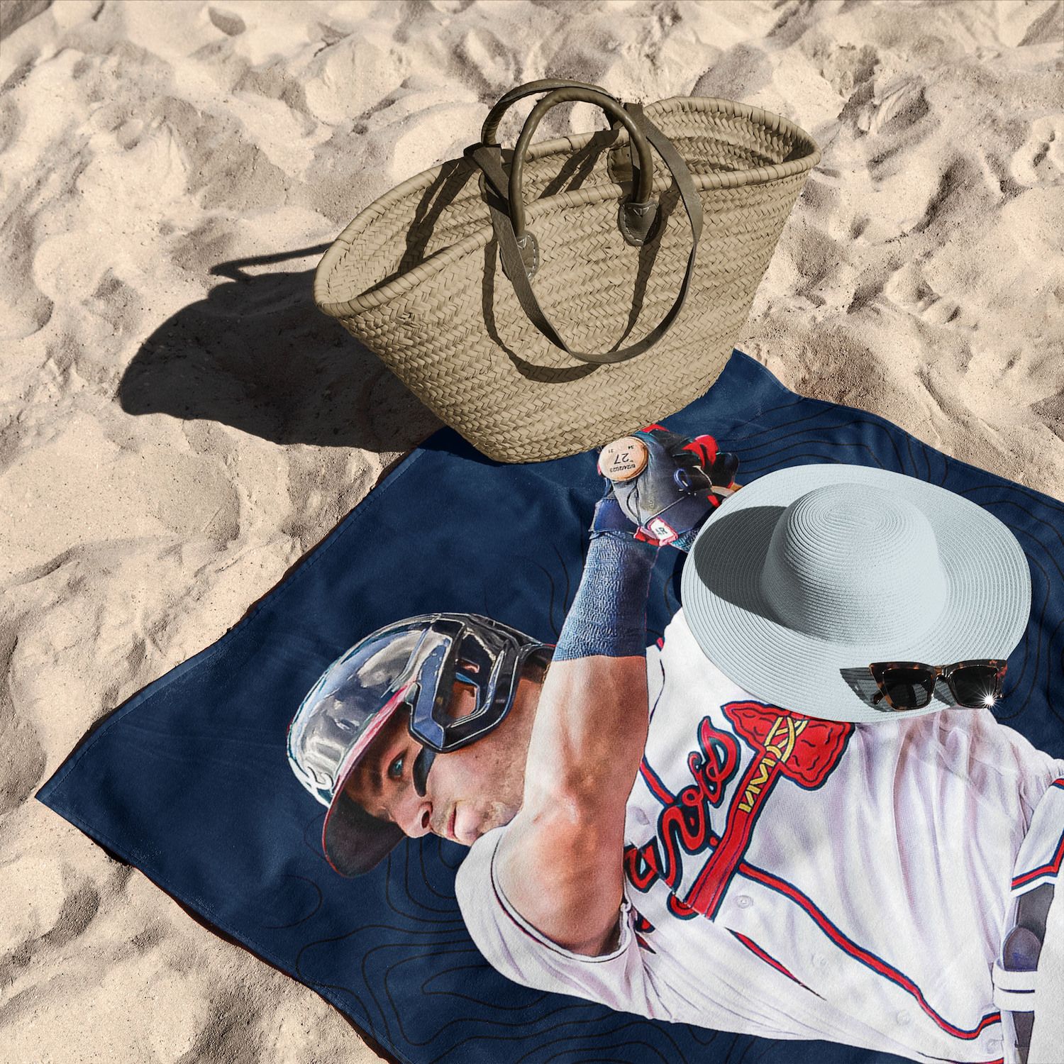 Atlanta Braves Austin Riley Beach Towel - Thumbnail 5