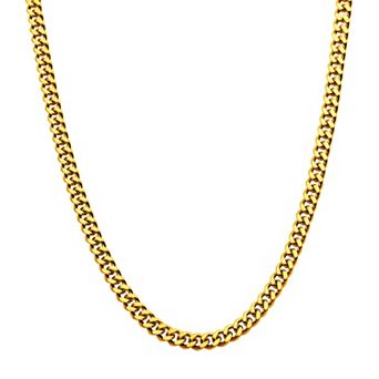DANTE 18k Gold Over Stainless Steel 6 mm Curb Chain Necklace