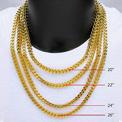 18k Gold Over Stainless Steel 6 mm Franco Chain Necklace
