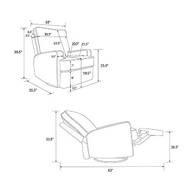 Baby Relax Rufus Swivel Glider Recliner Chair