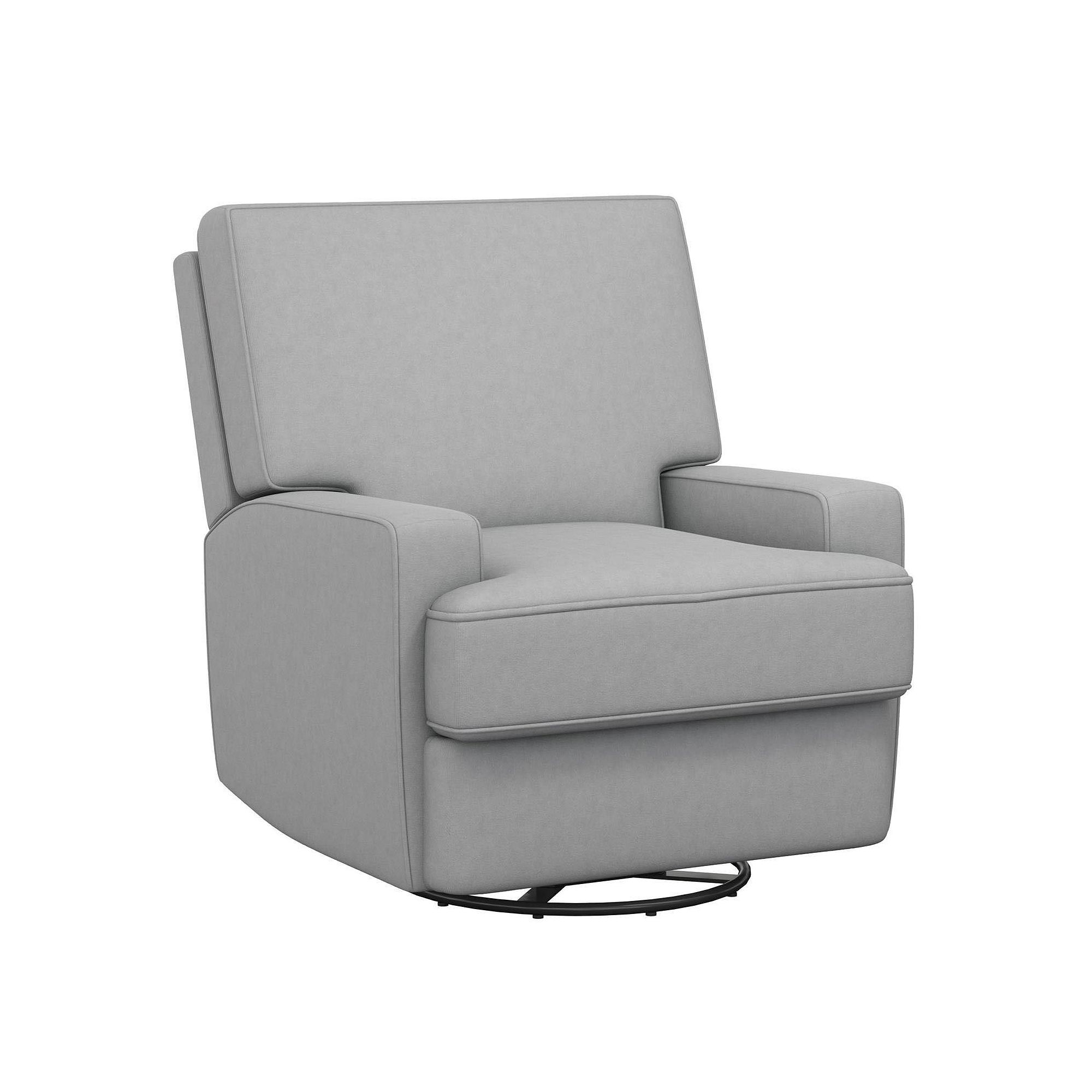 Baby Relax Rufus Swivel Glider Recliner Chair, Light Grey