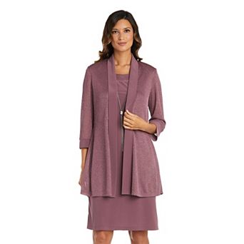 Women's R&M Richards 2 pc Sparkly Rib Jacket & Dress Set