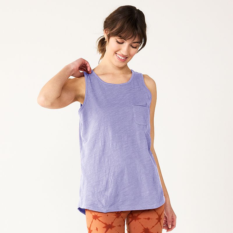 Petite Sonoma Goods For Life High-Neck Pocket Tank, Womens, Size: Small Pe