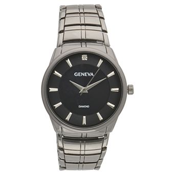 Geneva Diamond Accent Gunmetal Slim Case Men's Watch - KHA0002GU