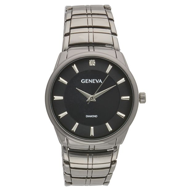 Geneva Diamond Accent Gunmetal Slim Case Men s Watch KHA0002GU