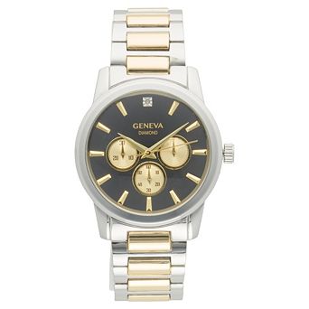 Geneva Diamond Accent Two Tone Men's Bracelet Watch - KHA0011TTG