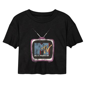 Juniors' MTV TV Set Cropped Tee