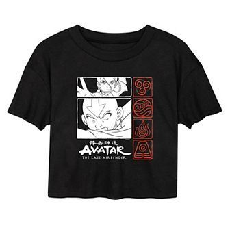 Juniors' Avatar Grid Cropped Tee