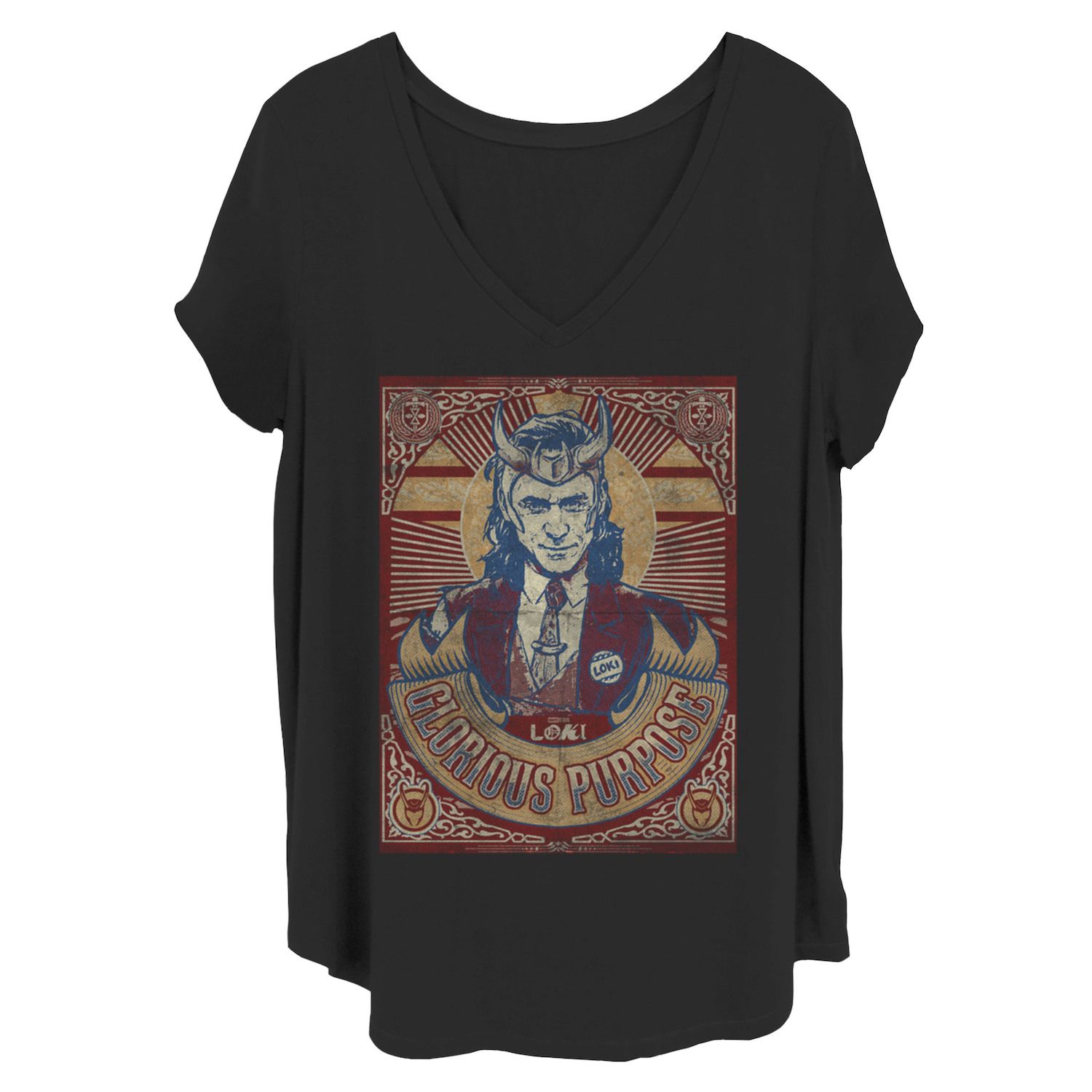 Maglietta Marvel Loki - Glorious Purpose | Uomo, Nero, Taglia L/Plus Tall, Maniche Corte, Ufficiale - 2