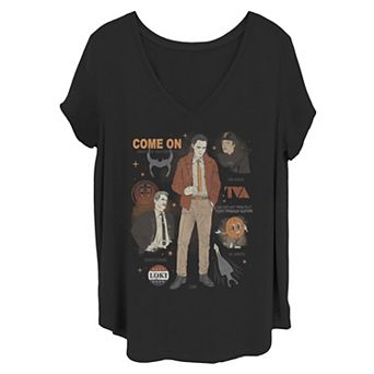 Juniors' Plus Size Marvel Loki Group Poster Tee