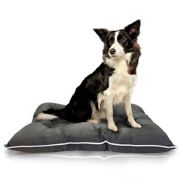 Precious Tails Co-Pilot Water Resistant Travel Pet Bed - Gray White (SMALL)