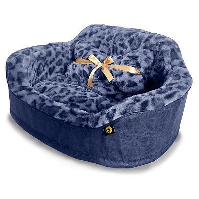 Precious Tails Leather & Leopard Princess Dog Bed