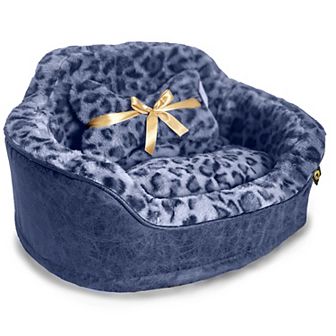 Precious Tails Leather & Leopard Princess Dog Bed