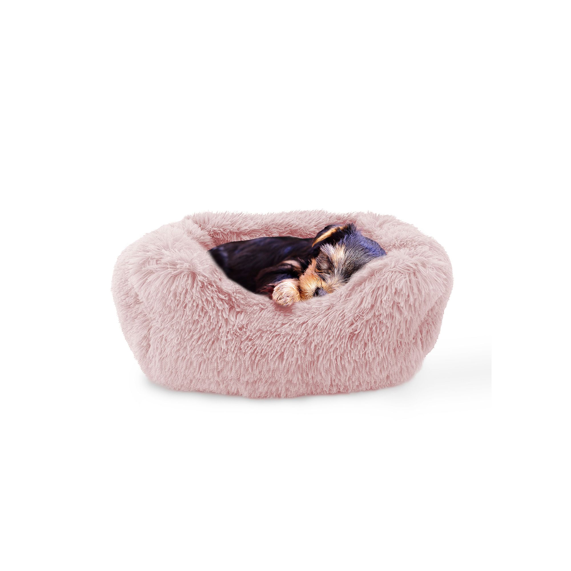 Precious Tails Lux Faux Fur Doughnut, Pink