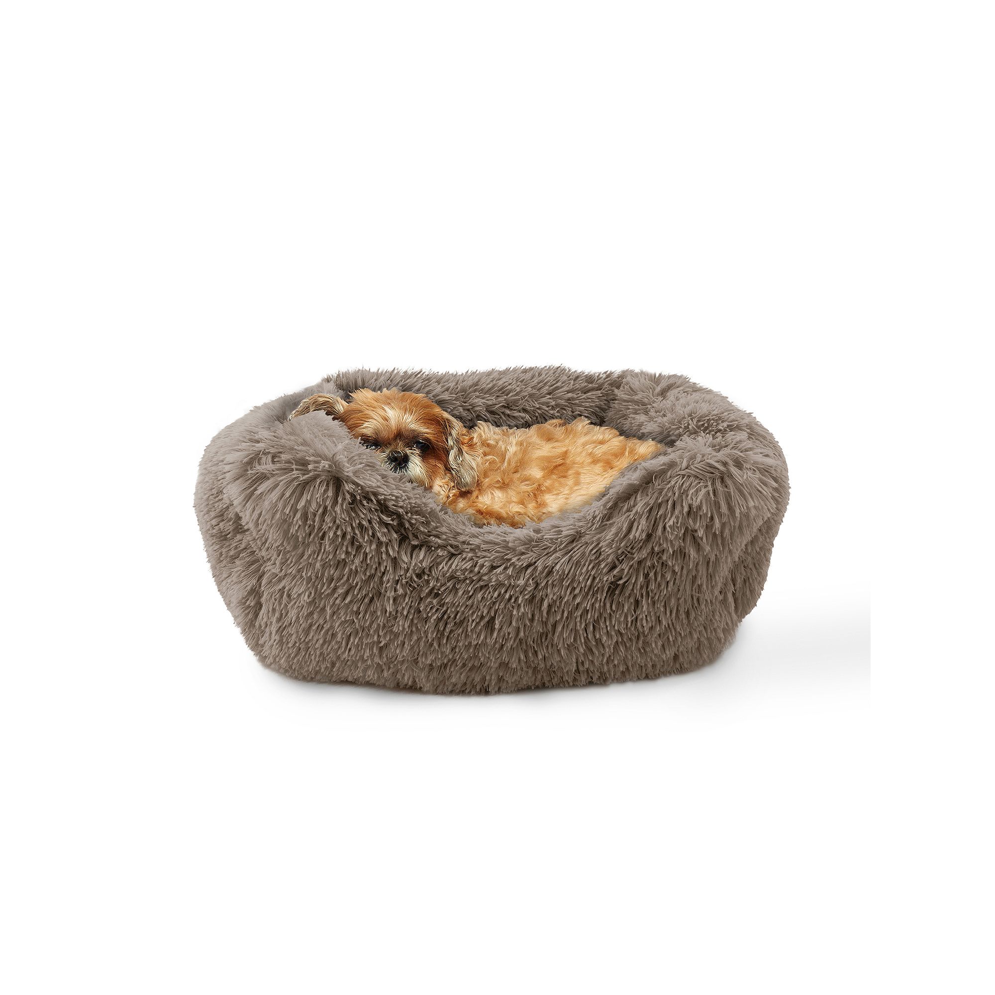 Precious Tails Lux Faux Fur Doughnut, Brown