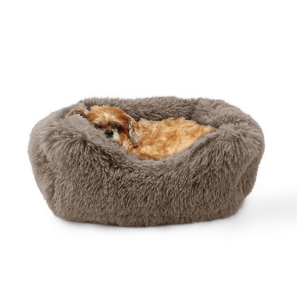 Precious Tails Lux Faux Fur Doughnut - Taupe (MEDIUM)