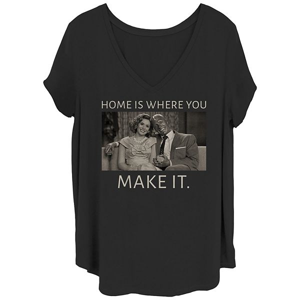 Juniors' Plus Size Marvel WandaVision Wanda & Vision "Home Is Where You