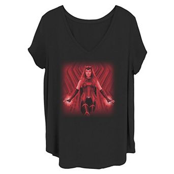 Juniors' Plus Size Marvel WandaVision Scarlet Witch Textured Portrait Tee