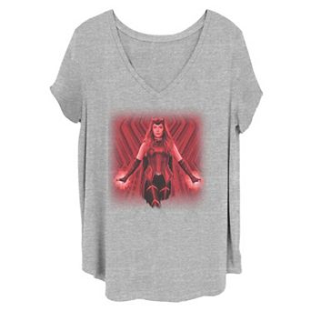 Juniors' Plus Size Marvel WandaVision Scarlet Witch Textured Portrait Tee