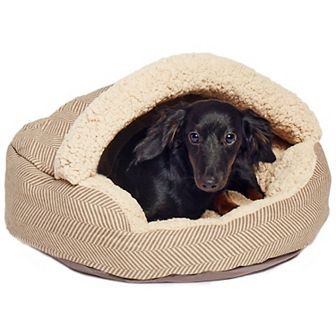 Precious Tails Canvas Sherpa Fleece Deep Dish Cave Hooded