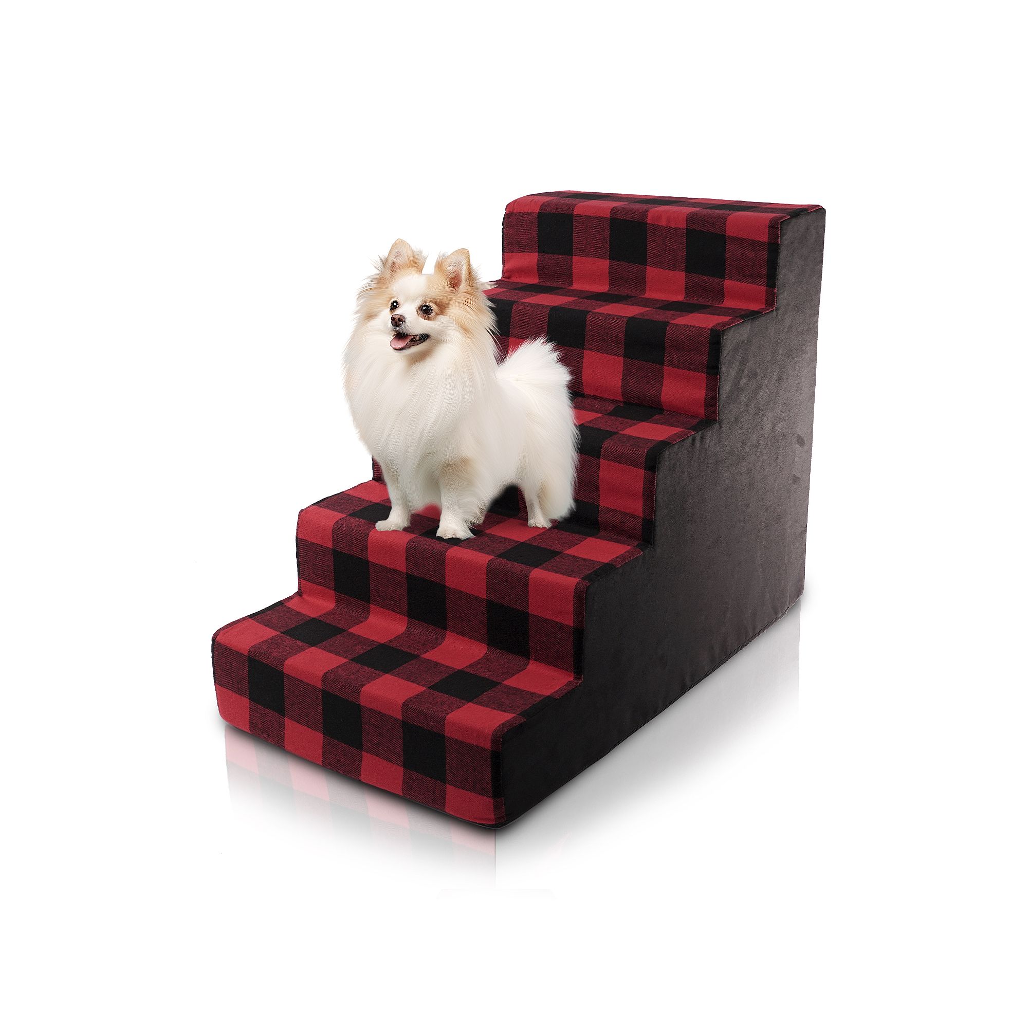 Precious Tails Plaid High Density Foam - 5 Steps, Red Black