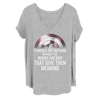 Juniors' Plus Size Marvel The Falcon & the Winter Soldier Symbols Are Nothing Shield Graphic Tee