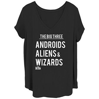 Juniors' Plus Size Marvel Falcon & The Winter Soldier "Androids, Aliens & Wizards" Graphic Tee