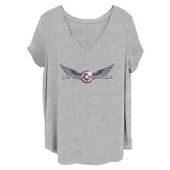 Juniors' Plus Size Marvel Falcon & The Winter Soldier Falcon Captain America Shield Graphic Tee