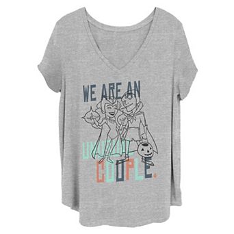 Juniors' Plus Size Marvel WandaVision Halloween We Are An Unusual Couple Tee