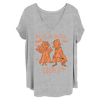 Juniors' Plus Size Marvel WandaVision Halloween An Unusual Couple Portrait Tee
