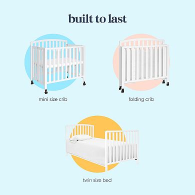 DaVinci Dylan Folding Portable 3-in-1 Mini Crib & Twin Bed