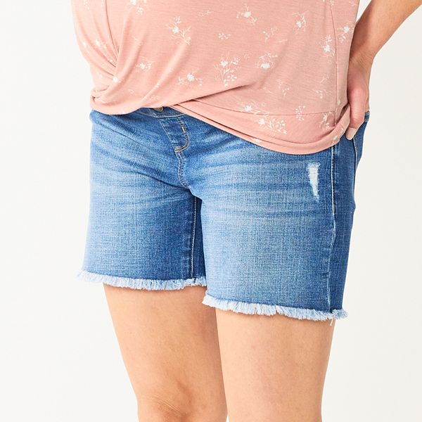 Maternity Sonoma Goods For Life® Side Panel Frayed Hem Jean Shorts