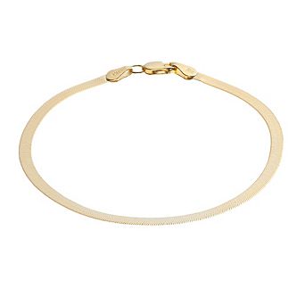 Karat Rush 10k Gold Textured 2.8mm Herringbone Bracelet