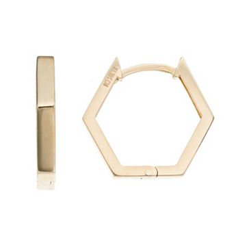 Karat Rush 14k Gold Hexagon Earrings