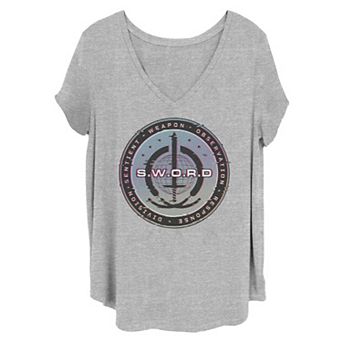 Juniors' Plus Size Marvel The Falcon And The Winter Soldier S.W.O.R.D. Logo Tee