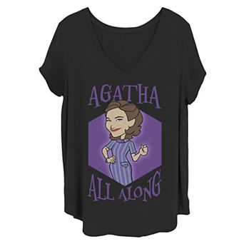 Juniors' Plus Size Marvel WandaVision "Agatha All Along" Tee
