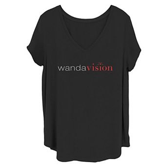 Juniors' Plus Size Marvel Modern WandaVision Logo Tee