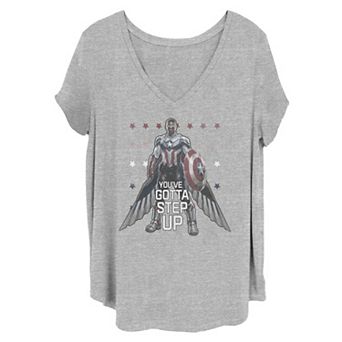 Juniors' Plus Size Marvel The Falcon Captain America "You've Gotta Step Up" Tee