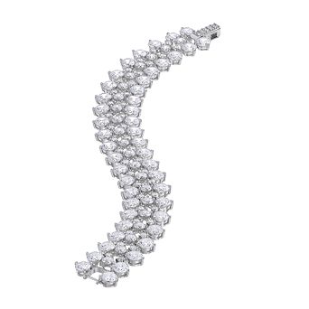 Sterling Silver Cubic Zirconia Statement Tennis Bracelet