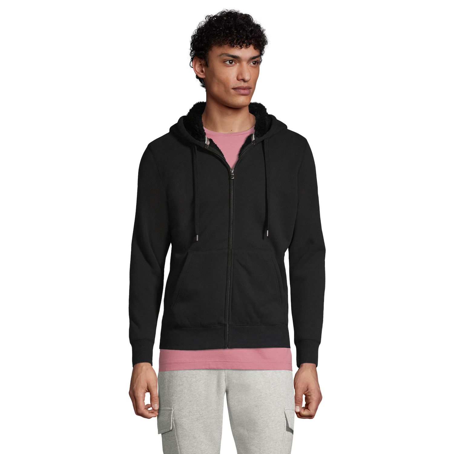 Image for Lands' End Big & Tall Serious Sweats Sherpa Fleece Full-Zip Hoodie at Kohl's.