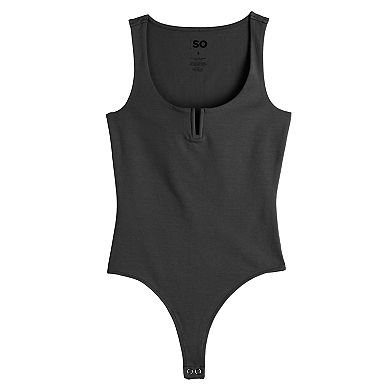 Juniors' SO® Sleeveless Notchneck Bodysuit