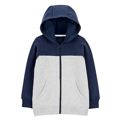 Boys 4 14 Carter s Colorblock Zip Up Fleece Hoodie