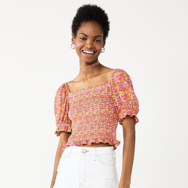 Smocked top puff online sleeve