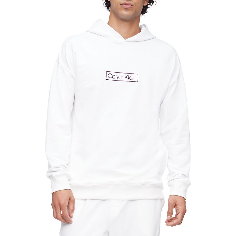 Mens Calvin Klein Reimagined Heritage Pajama Sleep Hoodie, Size: XS, White
