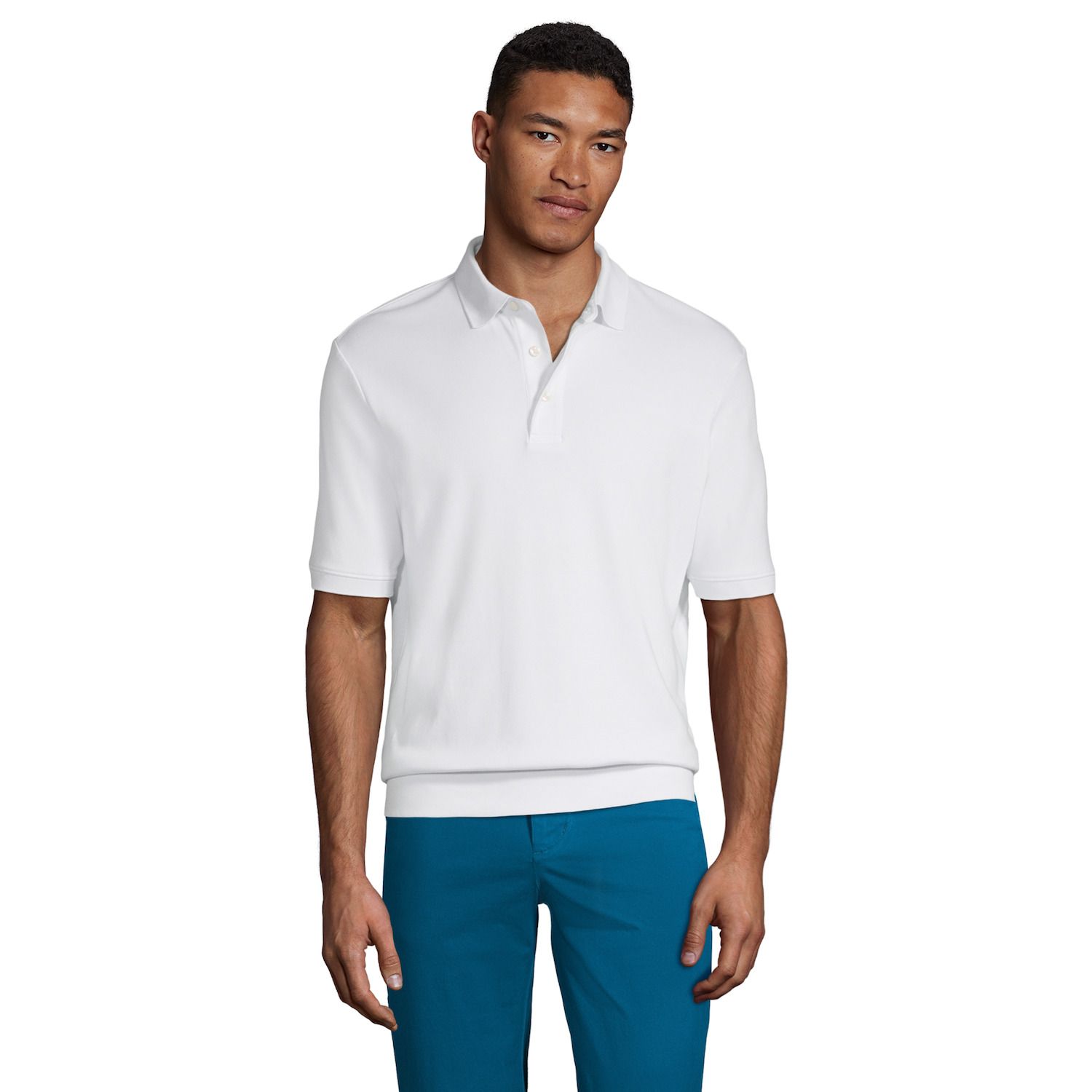 big w white polo shirt