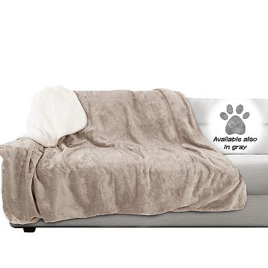Pet Adobe Waterproof 60" x 70" 230 GSM Sherpa Pet Throw Blanket