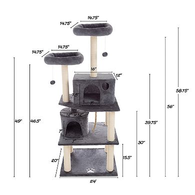 Pet Adobe 5-Tier Cat Tower & Kitty Condo