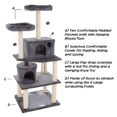 Pet Adobe 5-Tier Cat Tower & Kitty Condo