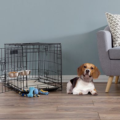 Pet Adobe Hanging Dog Bowl Set for Kennels or Crates
