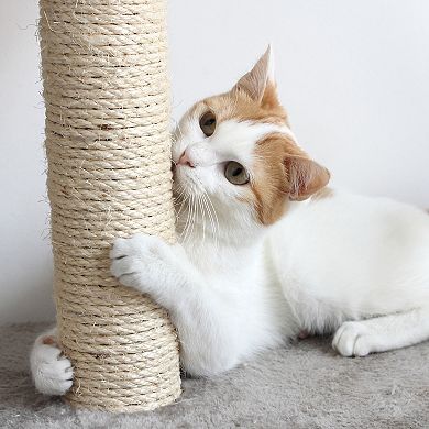 Pet Adobe Cat 4-Tier Kitty Condo & Scratching Post